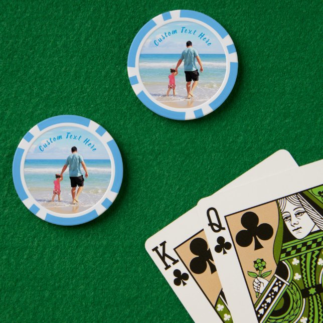 Design Your Photo Poker Chips with Custom Text (Poker Table (Double))