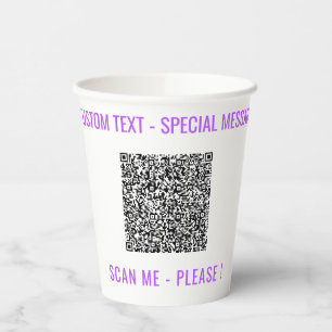 Design Your QR Code and Text Paper Cups Example