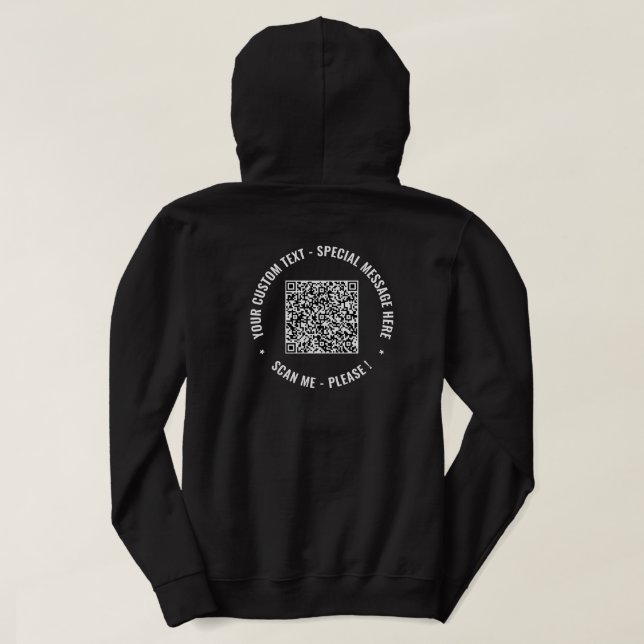 Design Your QR Code Custom Text Hoodie Template (Design Back)