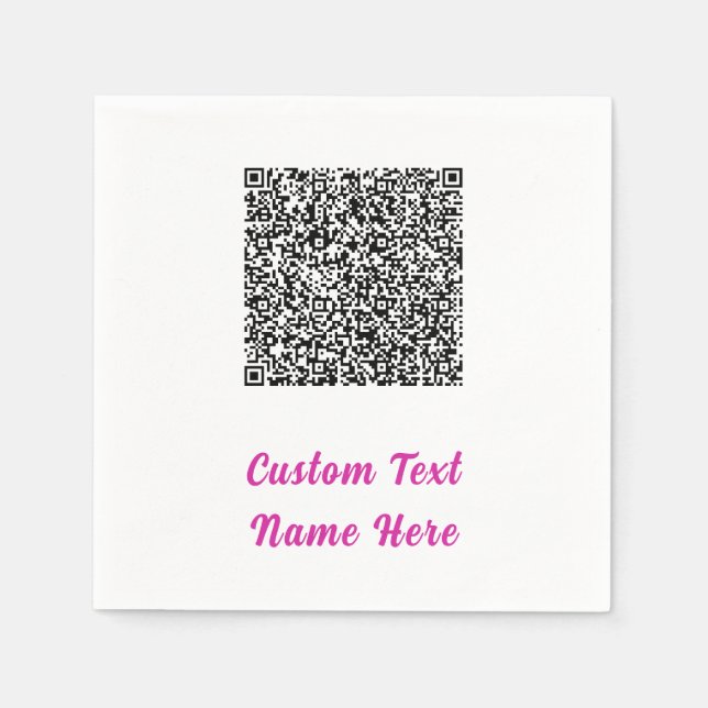 Design Your QR Code Custom Text Napkins Example (Front)