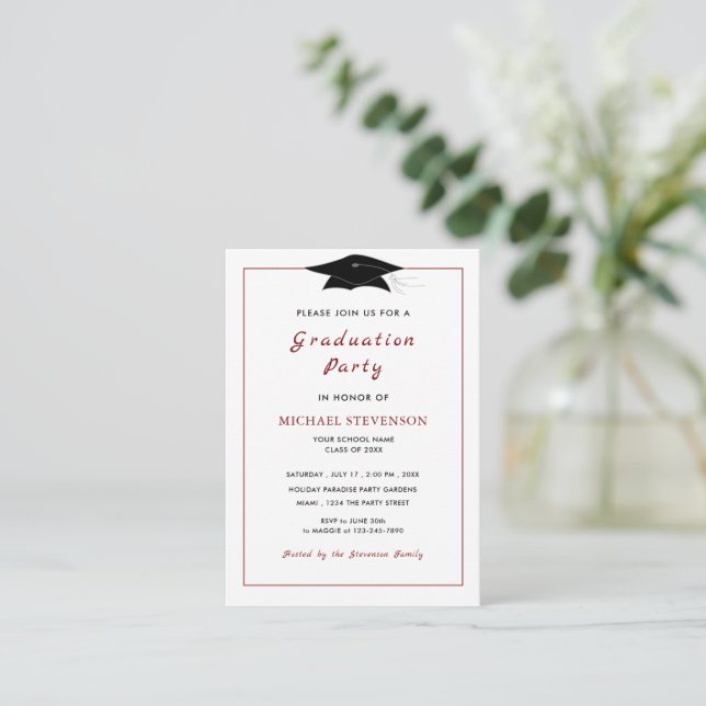 Design Your Simple Graduation Invitations Example (Standing Front)