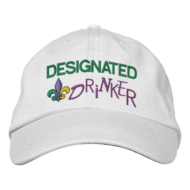 Designated Drinker - Mardi Gras Embroidered Hat (Front)