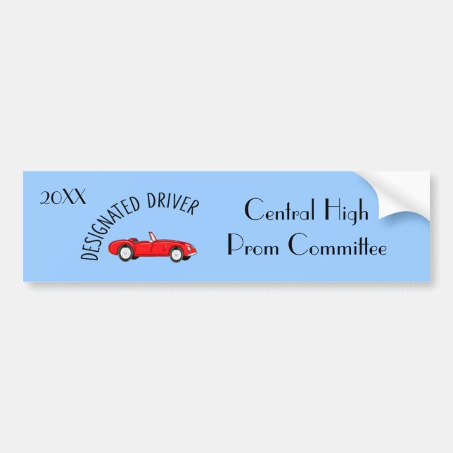 Designated Driver Blue Bumper Sticker (Front)