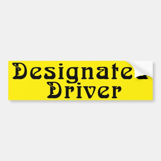 Designated Driver Bumper Sticker (Front)
