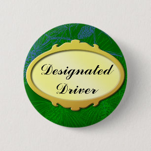 Designated Driver Gold Label Holiday Button