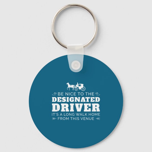 Designated Driver Horse Carriage Funny Men Women Q Key Ring (Front)