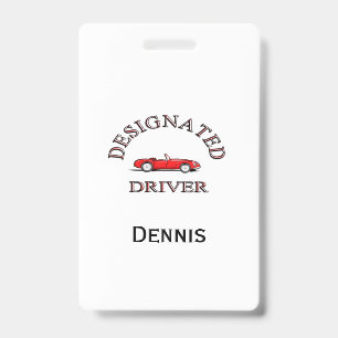 Designated Driver Sign Up Sheets ID Badge