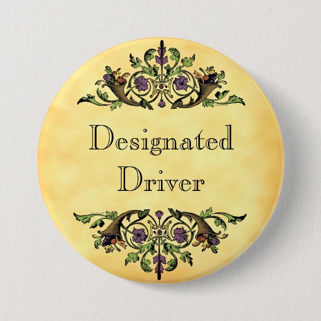 Designated Driver Thanksgiving Cornucopia Button (Front)