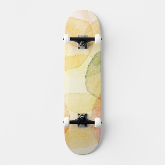 Designed abstract background with watercolor skateboard (Front)