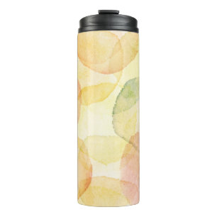 Designed abstract background with watercolor thermal tumbler