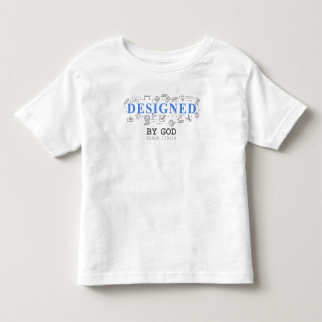 Designed By God – Men & Boys Christian Faith Psalm Toddler T-Shirt (Front)