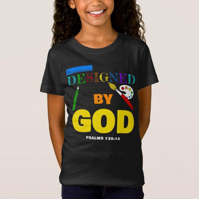 Designed By God – Psalms 139:14 Christian Faith   T-Shirt (Front)