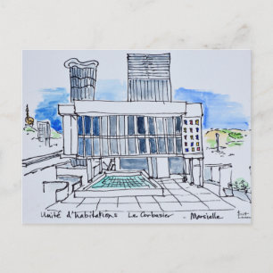 Designed by Le Corbusier Marseille, France Postcard