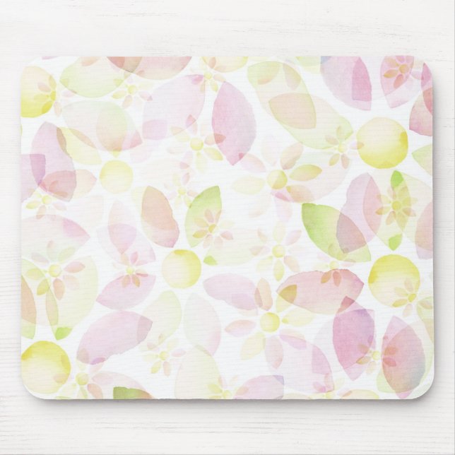 Designed watercolor flower background, texture mouse pad (Front)