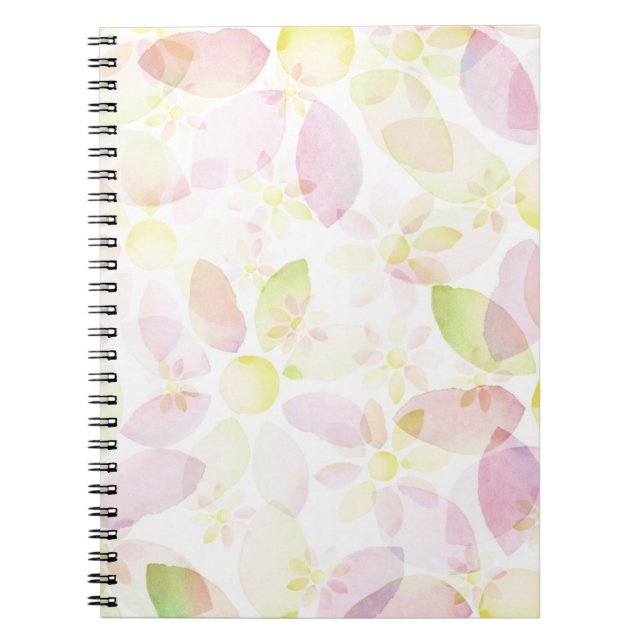 Designed watercolor flower background, texture notebook (Front)