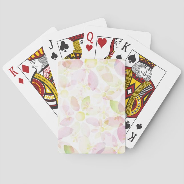 Designed watercolor flower background, texture playing cards (Back)