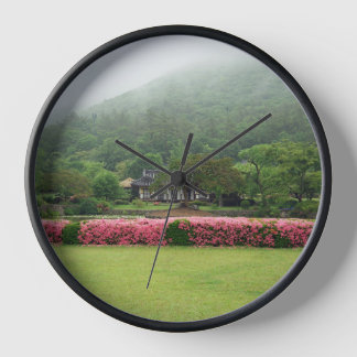 Designed with a photograph of South Korea, Black W Clock