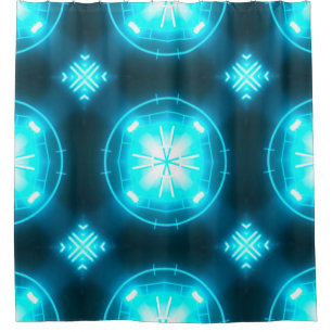 Designer abstract background with glowing individu shower curtain