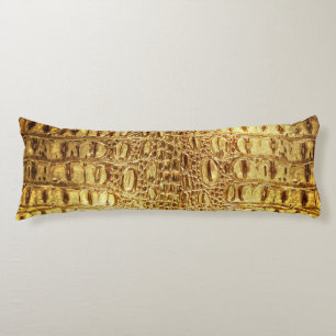 Designer Alligator Crocodile Skin Shiny Gold Body  Body Cushion