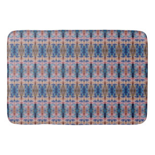 Designer Bath Mat in Blue and Rose