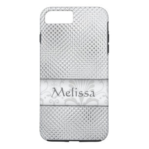 Designer Bling Damask Pattern Personalised -Silver Case-Mate iPhone Case