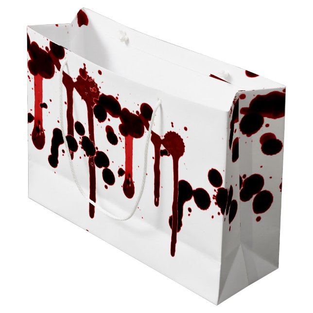 Designer Blood Splatter Large Gift Bag (Front Angled)