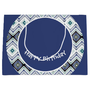 Designer Blue and Teal Happy Birthday Gift Bag