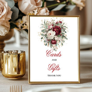 Designer Blush Burgundy Cards and Gifts Sign