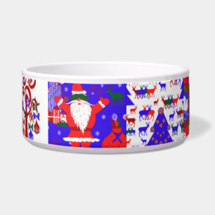 DESIGNER CHRISTMAS DOG BOWL - DOGGY DISH - GIFTS