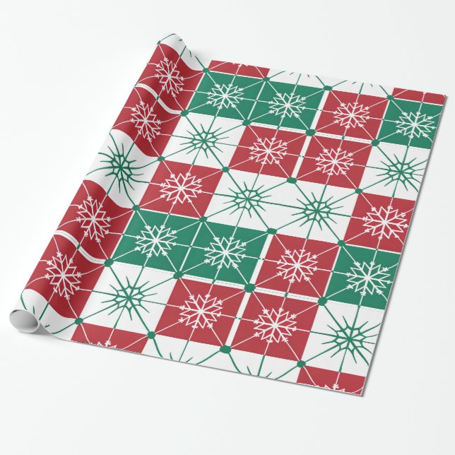 Designer Christmas Pattern Wrapping Paper (Unrolled)