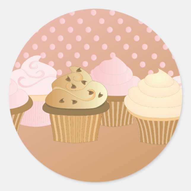 Designer Cupcakes Classic Round Sticker (Front)