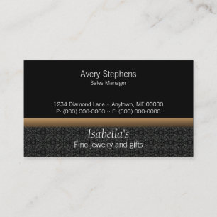 Designer Damask Business Card, Beige Card