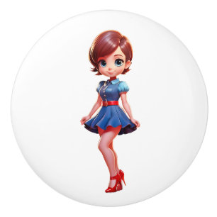 Designer DOOR KNOW -Miss Cutie Pie Ceramic Knob