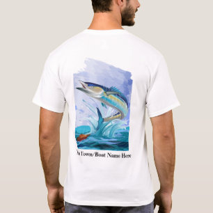 Designer Fishing T-Shirt. The Wahoo With Attitude. T-Shirt
