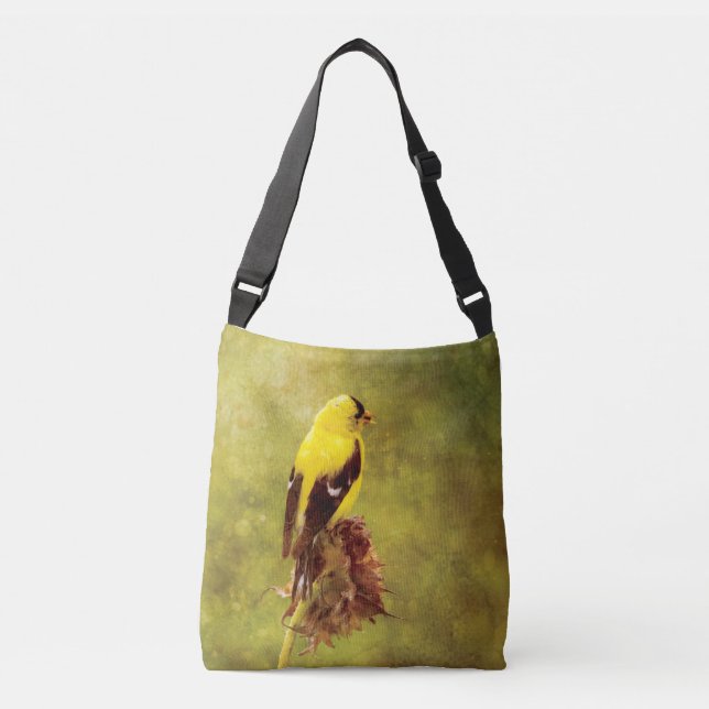 Designer Goldfinch All-Over-Print Crossbody Bag  (Front)