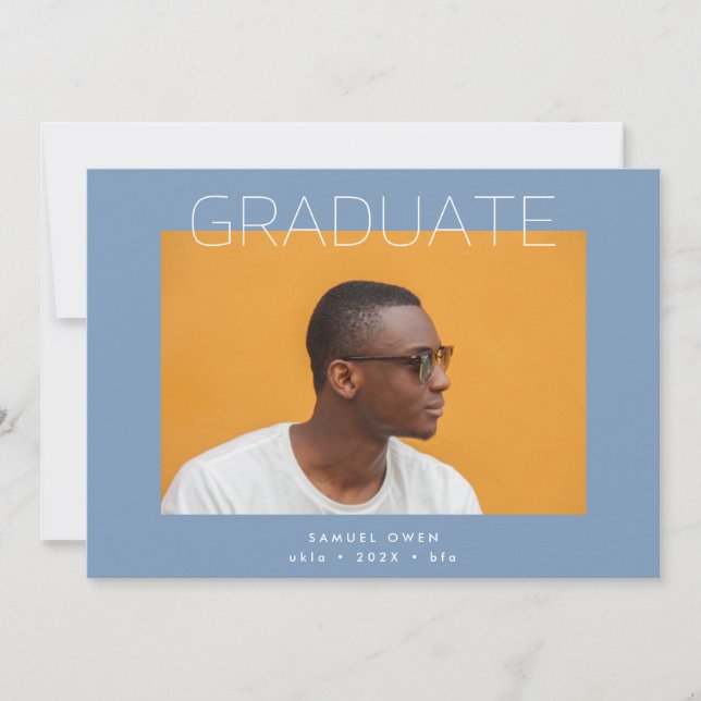 Designer Grad Modern Two Photo Graduation Announcement (Front)