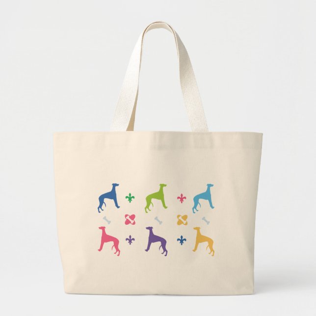 Designer Greyhound Large Tote Bag (Front)