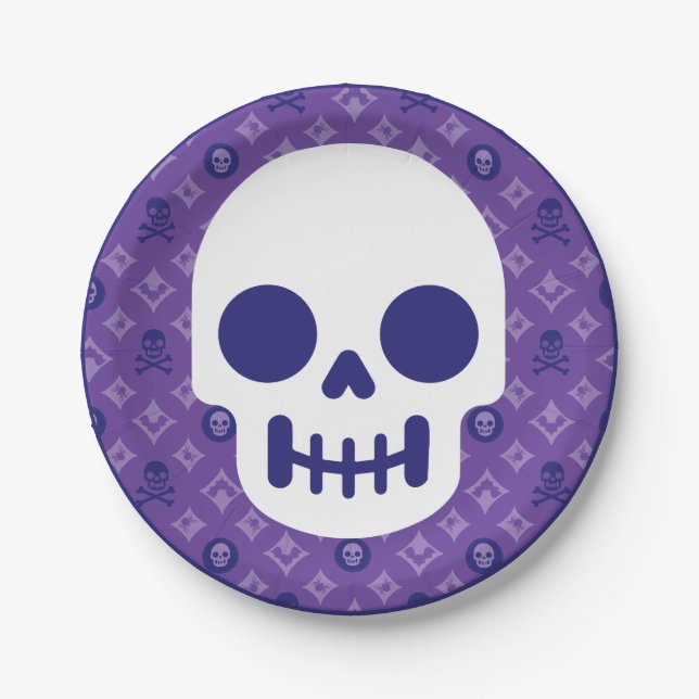 Designer Halloween, Vuitton Skulls Paper Plate (Front)