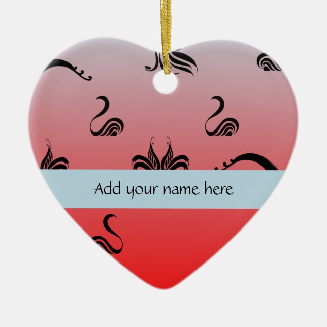 Designer Heart Ceramic Tree Decoration (Front)