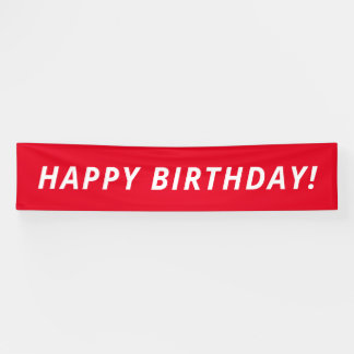 Designer Inspired Red Birthday Banner