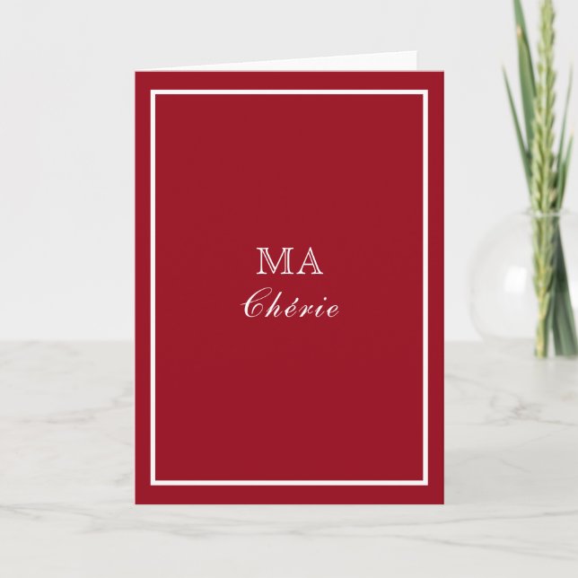 Designer Inspired Red Ma Chérie Card (Front)