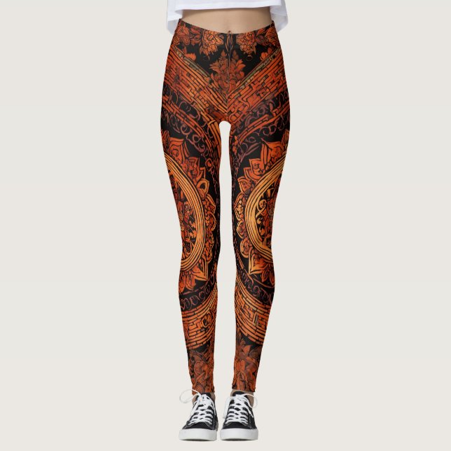 Designer Leggings with Tattoo-Inspired Patterns (Front)
