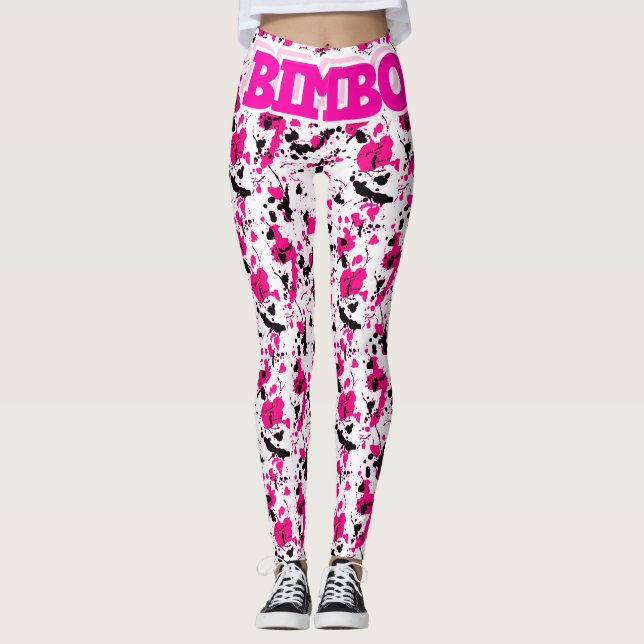 Designer Luxury Pink Bimbo Sissy Leggings (Front)