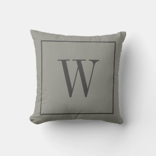 Designer Monogram Inital Faux Texture Grey Cushion