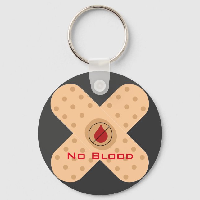 Designer No-Blood Keychain With Text (Front)