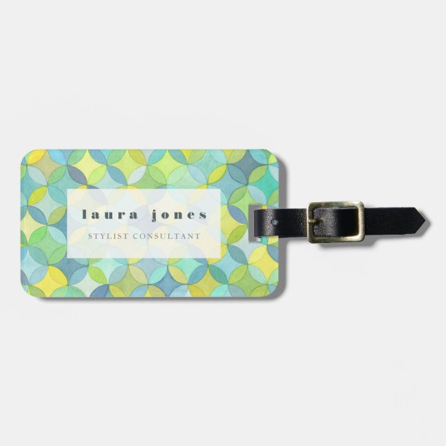 Designer Pattern Personalised Luggage Baggage Tag (Front Horizontal)