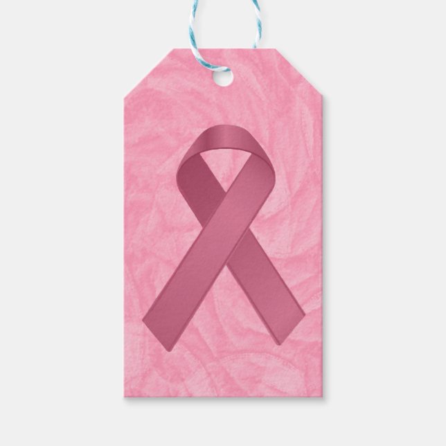 Designer Pink Ribbon Gift Tags (Front)