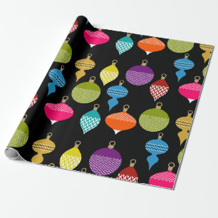 Designer Retro Christmas Decorative Ball Wrapping Paper