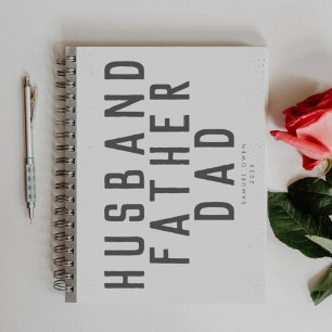Designer Script Father's Day Grey Modern Diary Notebook