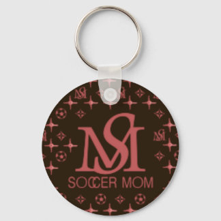 Designer Soccer Mum (brown/pink) Key Ring